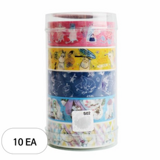 금홍팬시 무민 마스킹테이프 5입 세트 15mm x 6m, 혼합 색상, 10세트