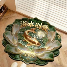 VV蓮花遇水則發 浴室地墊 3.0mm加厚吸水防滑腳墊, 1個, VV蓮花遇水則發 防滑橡膠底 ,40X60CM 防滑耐磨居家安全必備