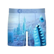 Ethika 남성용 미드 복서 브리프 4방향 스트레치 퍼포먼스 속옷 - 봄버 시티 오브 스틸니스 고요한 폭격기 도시 미디엄