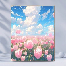 조이제이 36종 40x50 쉬운그림그리기 DIY 유화그리기세트 명화그리기, 001 튤립, 1세트