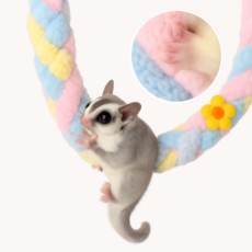 슈가글라이더 바인 피그미다람쥐 극세사 크레스티드 게코 햄스터 용품 사육장 꾸미기 장난감, 1개, 솜사탕