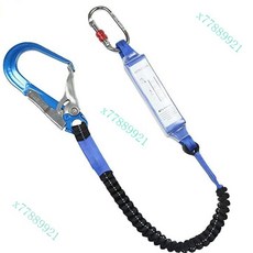 高空作業安全繩耐磨工地施工保險帶防墜落, 航空鋁【單大鉤】帶緩衝【送收納袋】, 1個