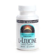 SOURCE NATURALS L-白胺酸補充膠囊 500mg, 60 件, 1個