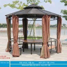 워리픽 방가로 정자 방갈로 야외 바베큐장 테라스, 아연도금강 지붕 3m 좌석 울타리 테이블 이중