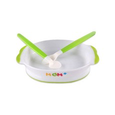 맘플러스 유아 접시 스푼세트 논슬립 이유식기