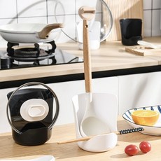 多功能塑料鍋蓋架 傾斜設計餐具收納置物架 廚房儲物架, 1個, 【黑色】+【白色】2個顏色任意選擇,優雅白【加厚款】