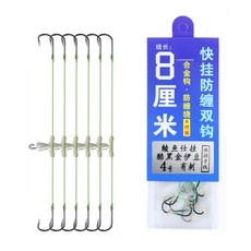 원터치 벌림 무미늘 채비, 1개, 6개입