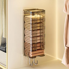 Mondspot 手帕襪子迷你收納內衣層架掛鉤支架免打孔整理盒, 黑色, 1個