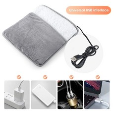 겨울 전기 발 온열 패드 USB 충전 부드러운 플러시 세탁 워머 히터 수면 완화 보온 매트, 단일사이즈, 기본