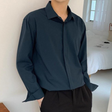 빛나는 판다 고급진 캐주얼 와이드셔츠 남방셔츠 정장 쿨 루즈핏 아이스 남성용