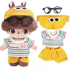 팝마트 17cm인형 디무월드 인형옷 세트 인형 액세서리, 인형옷+악세사리 만(인형불포함), 옐로우 4피스 세트