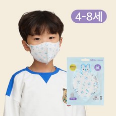 아이다움 어린이 캐릭터 마스크 블루베어 1매 4~8세 키즈마스크