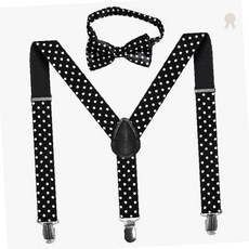 아동 정장 액세서리 탄성 조절 가능 멜빵 나비넥타이 세트 물방울 무늬 파티 행사