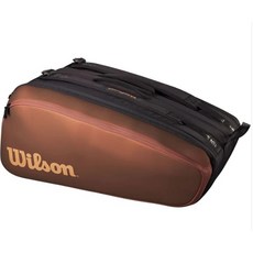 Wilson Super Tour 15 PK Pro Staff V14 棕金運動網球包，專業級大容量，耐用舒適，時尚外觀設計。, 1個