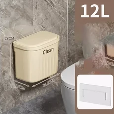1216L 걸이형 쓰레기통 주방 캐비닛 도어 벽걸이형 쓰레기 바구니 뚜껑 욕실 주방용품, 2908-TNB-12L