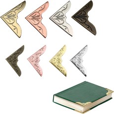 180PC 금속 책 코너 100개의 작은 코너와 80개의 큰 보호대 스크랩북 및 제본용 사진