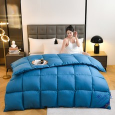 구스이불 사계절 호텔식 겨울용 이불솜 오리털 따뜻한, 블루