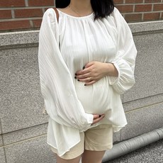 VANANA2 임부복 벌룬 플레어 블라우스