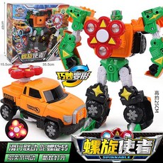 台灣熱賣 咖寶車神之拯救聯盟防爆大師特警車變形汽車玩具卡寶伽哈咔, 1個, 豪華螺旋使者（滑行旋轉 陀螺發光）