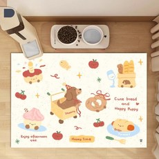 식탁 매트 대형 반려동물 식사 깔개 세척 간편 강아지 식사매트 애완용 식사매트 고양이 식사매트, 1개, 쇼핑 강아지 L-50x80cm