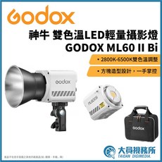 GODOX 神牛 ML60II Bi 60W 便攜LED雙色溫攝影燈 - 大員視務所公司貨, 1個, ML60II BI + AK-B01電池