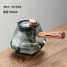 다기 세트 차주전자 다도 취미 잔 워머 유리 요가, 201mL 이상 - 300mL 이하, 1L, 블루 그레이 - 최고의 야생 측면