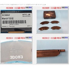 SCIMAX 前蝶式來令片 適用於 日產 NISSAN MARCH 1.5 (2012年後), 1個