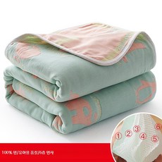 순면 6중 거즈 담요 여름이불 낮잠이불 싱글 더블 블랭킷, 5_동물원