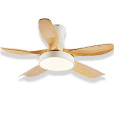 家用變頻風扇燈 靜音運行 六檔調節 三色變光, CT61白+原木色ABS五葉扇/吊/吸頂款手機APP+無極調光+三色變光