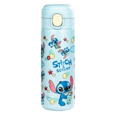 Tiger Pavilion 스티치 앤 스크럼프 이중 캡 보온 텀블러, 1개, 400ml, 스카이블루