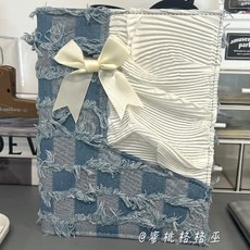 蝴蝶結牛仔卡冊 拍立得3寸小卡收納冊, 牛仔流蘇卡冊【送10張內頁
