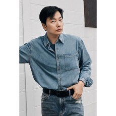 버커루 원포켓 데님 셔츠 M L톤 B255Z0010P