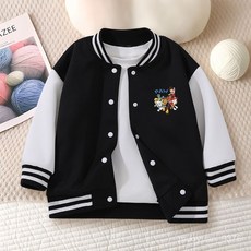 秋冬季兒童旺旺隊棒球服，中大童開衫薄外套，卡通印花洋氣上衣