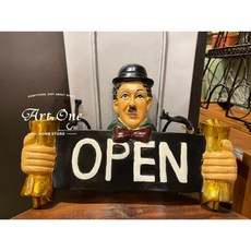 AF36499 掛牌/門牌/男士/壁飾/OPEN/開，創意造型壁飾，開店營業指示牌