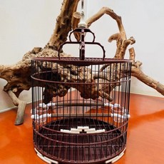 聚興圓籠 265直徑 塑鋼鳥籠 ABS材質, 1個, 白絲單槓普通食盒款,265直徑不帶籠衣款圓籠