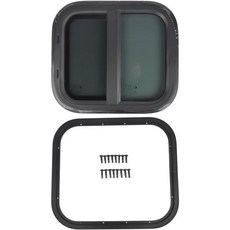 수직 RV 창문 14인치 너비 x 16인치 높이 틴트 슬라이딩 네트 스크린 및 트림 링 포함 1인치 또는 1-1/2인치 두께 벽 교체용 DOT 승인, 14" W x 16" H