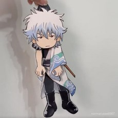 熱銷爆款 小紅書衕款銀魂坂田銀時搖頭晃腦亞克力掛件鑰匙扣書包裝飾收藏, 1個, 坂田銀時掛件【一個】,身體手部可以搖擺