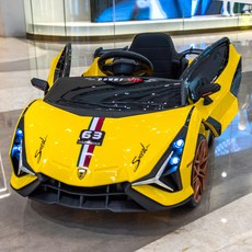 전동차 자동차 원격조종 리모컨 탑승가능, 1개, 옐로우 듀얼 드라이브