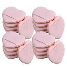 손가락 미니 퍼프 쿠션퍼프 파우더 하트 핑거퍼프 컨실러 에어쿠션 메이크업 휴대용, 20개, 핑크