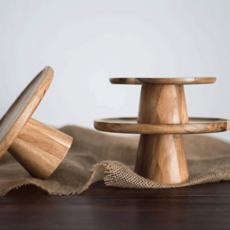 [이브닝메종] 홈카페 디저트 케이크 원형 원목 스탠드, 미듐, 1개