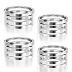 4 PCS 점프 링 오프너 핑거 툴 지름 2cm 원 오프닝 클로징 쥬얼리 메이커 공예 용품용 스테인리스 스틸 (실버)