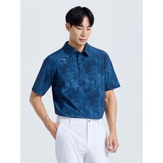 챌린저 남성 코어플렉스 미스티 패턴 카라 반팔 티셔츠 다크블루 CHF2MST6227DB