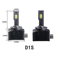 D1S D3S LED 헤드라이트 HID D2S D4S D8S 70W 자동차 램프 상하향등 D2R D4R CANBUS 양면 CSP 칩 6000K 플, 05 D3S, 1개