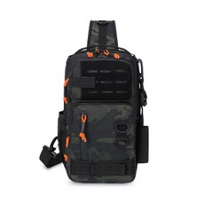 大容量單肩包 多功能胸包 釣魚包 運動斜挎包 登山揹包 橘色, CP色
