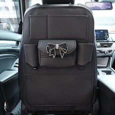 자동차뒷자석수납정리 수납 방지 뒷자석 다기능 킥매트 멀티 발차기 고급, 11. 블랙라인스톤보우노트, 1개