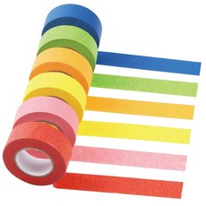 컬러 마스킹테이프 6색 세트 종이테이프 다이어리 꾸미기 엄마표 미술놀이 포장 페인트 마스킹테이프 25.4mm x 20m 다이어리 디자인 꾸미기 수첩, 1세트