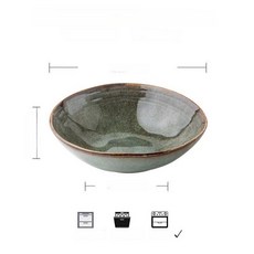 찜닭 갈비찜 도자기그릇 접시 샐러드 그릇 녹색, 8인치 볼 보비 그린