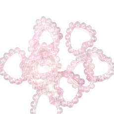 푸리 하트모양 비즈 부자재 10p 아크릴비즈, 핑크