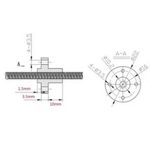 2 10pcs 3D 프린터 T8 리드 스크류 너트 황동 플랜지 피치 2mm DIY 나사 사다리꼴 CNC 부품, 01 Lead 2mm, 02 2pcs