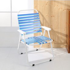 BuyJM 板帶海灘摺疊椅, 1個, 2入, 藍色